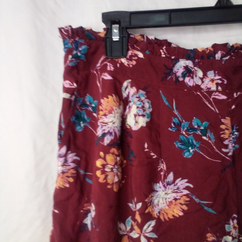 Abound Shorts Women L Casual Pull On Pockets Floral Red Blue Orange - Picture 3 of 13